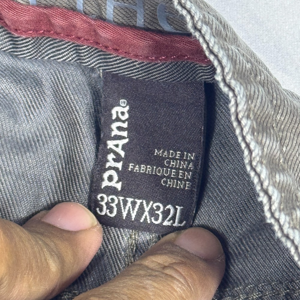 Prana Mens Straight Leg Jeans Brown Denim 5-Pocket Comfort Size 33Wx32L - Picture 16 of 16